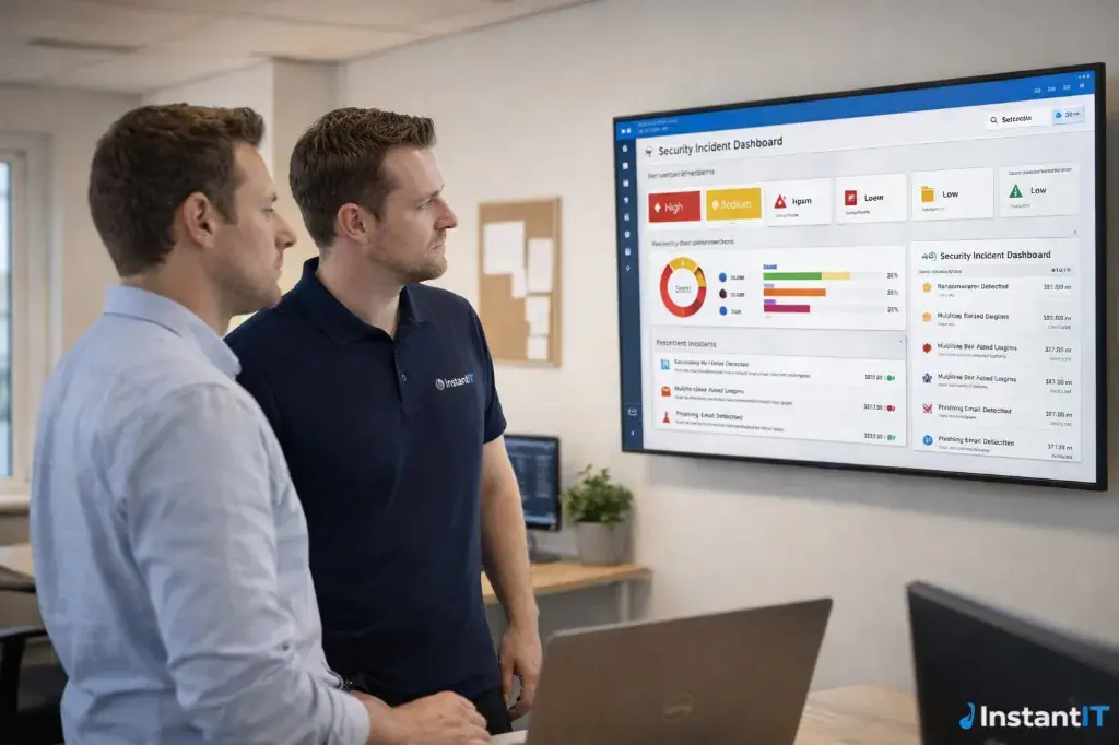 Laptop met ransomware-waarschuwing – incident response