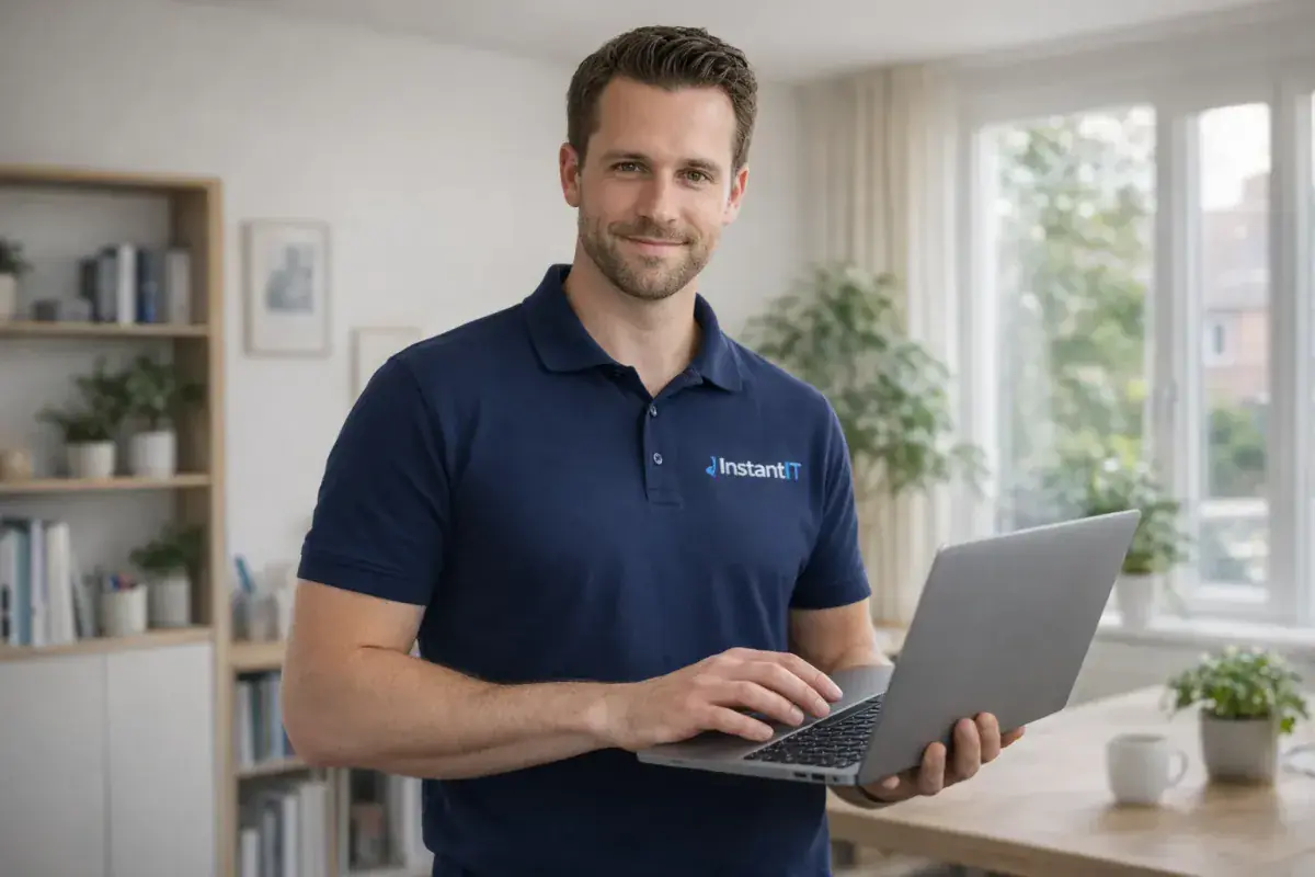 Klant die via WhatsApp contact heeft met een lokale IT-specialist van InstantIT